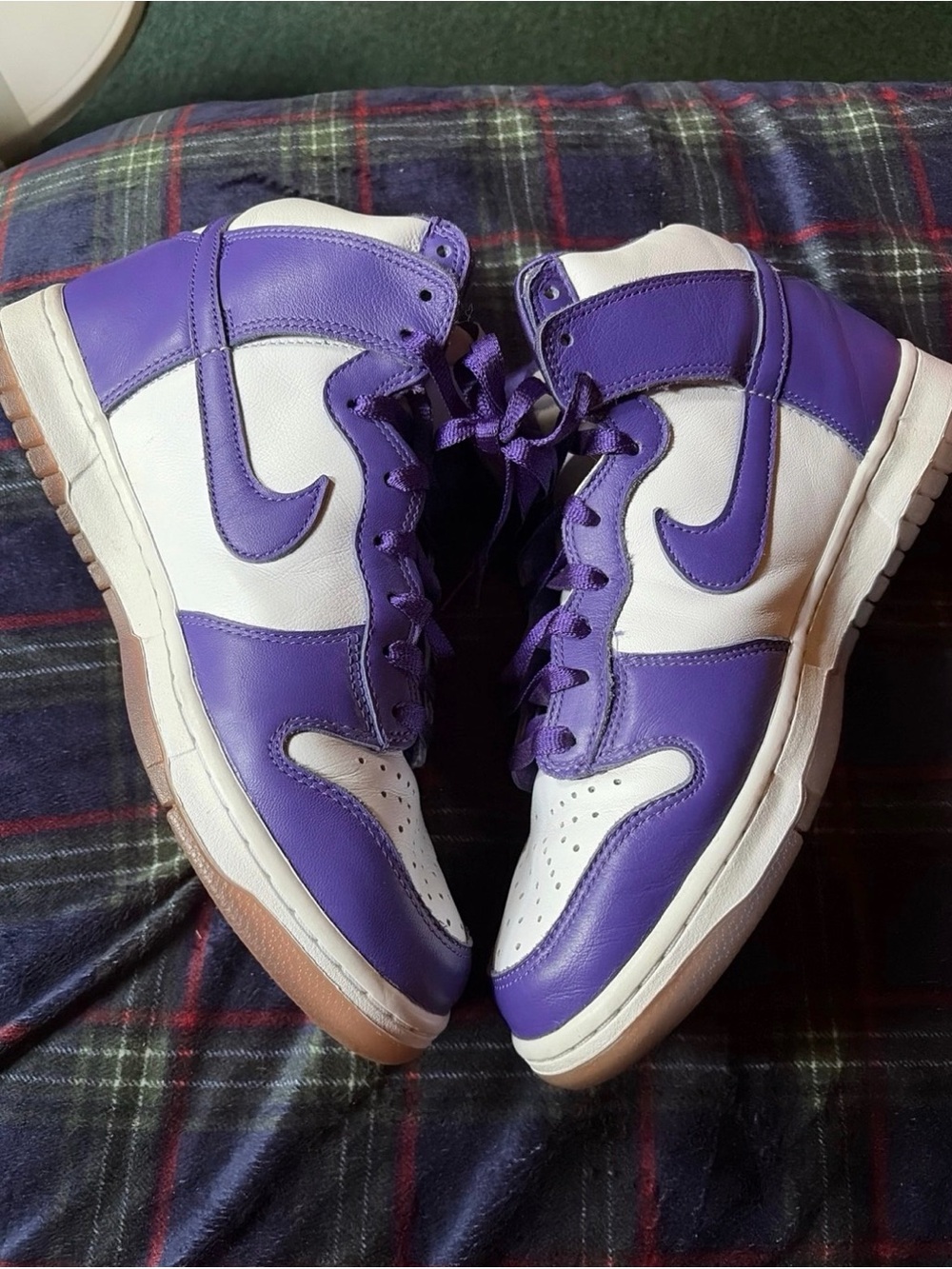 Nike High Dunk Purple and White High-Top Sneakers